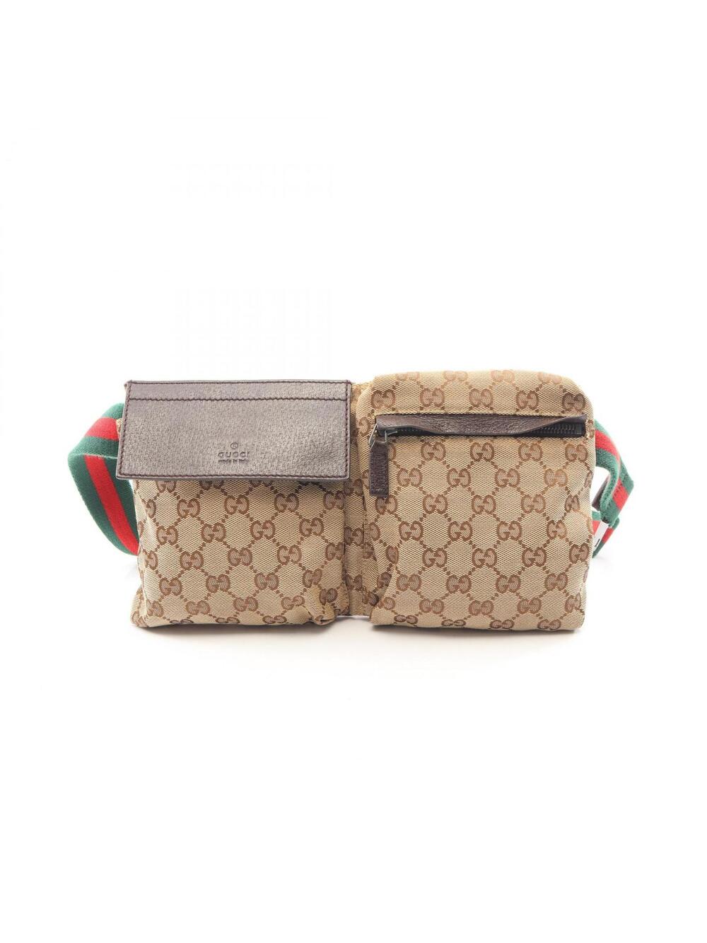 Gucci Gg Canvas Waist Belt Bag Leather #279700G60B